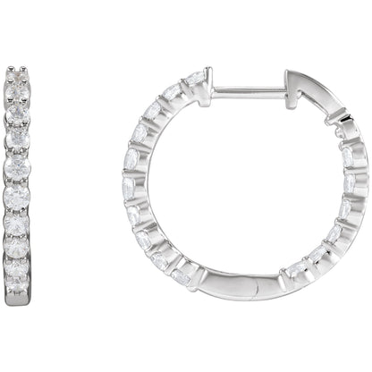 Natural Diamond Inside-Outside Hoop Earrings