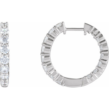 Natural Diamond Inside-Outside Hoop Earrings