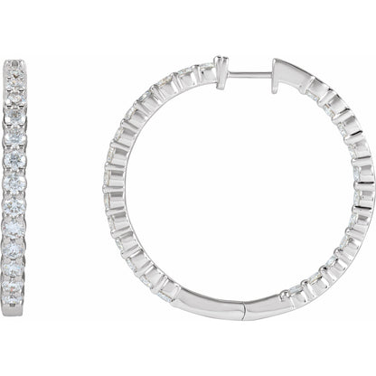 Natural Diamond Inside-Outside Hoop Earrings