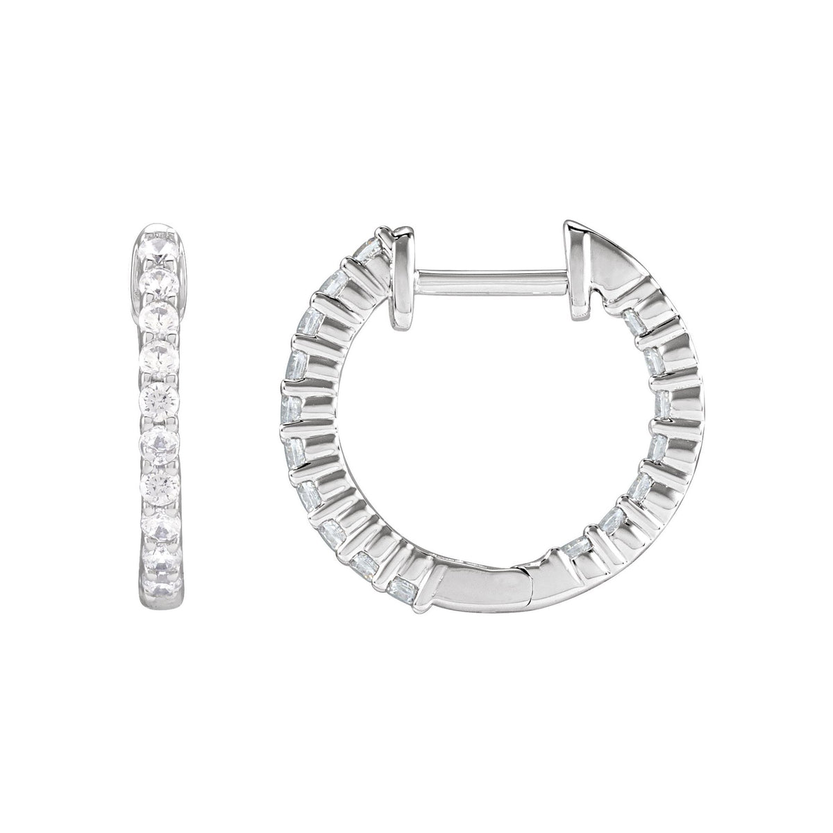 Natural Diamond Inside-Outside Hoop Earrings