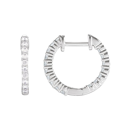 Natural Diamond Inside-Outside Hoop Earrings