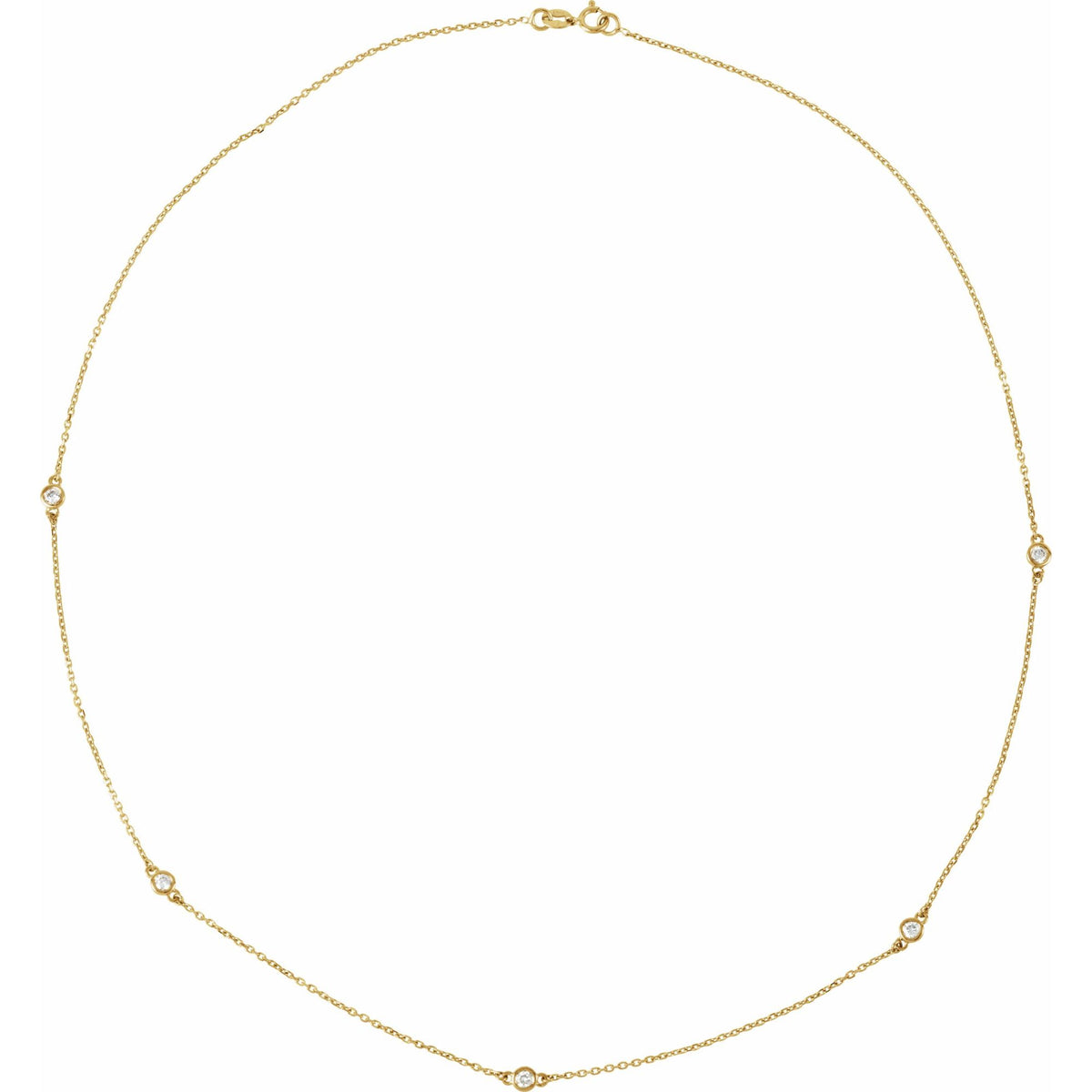 3/4 CTW Natural Diamond 5-Station 18" Necklace