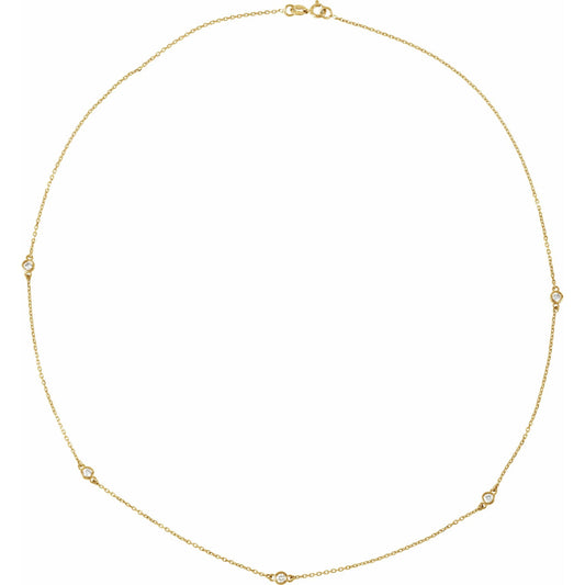 3/4 CTW Natural Diamond 5-Station 18" Necklace