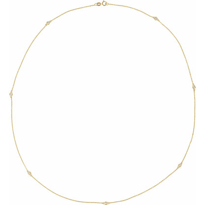 Natural Diamond Bezel-Set Station Necklace
