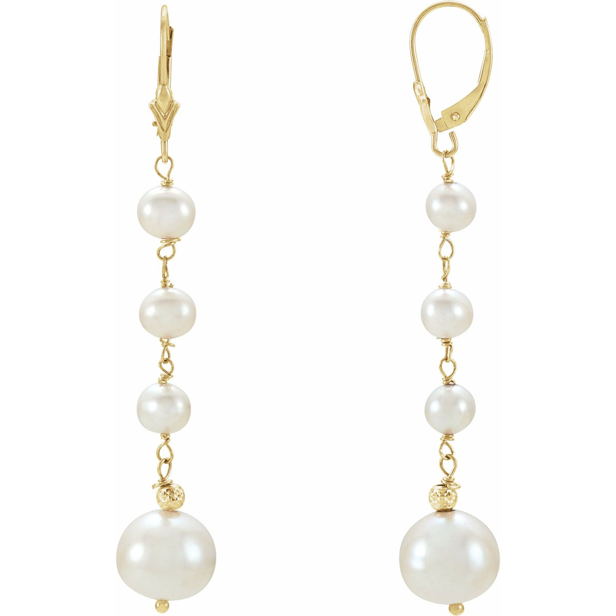 Cultured White Freshwater Pearl Earrings
