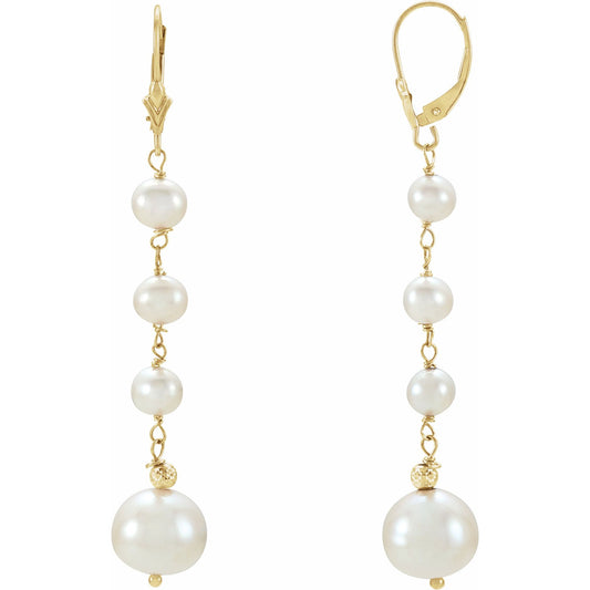 Cultured White Freshwater Pearl Earrings