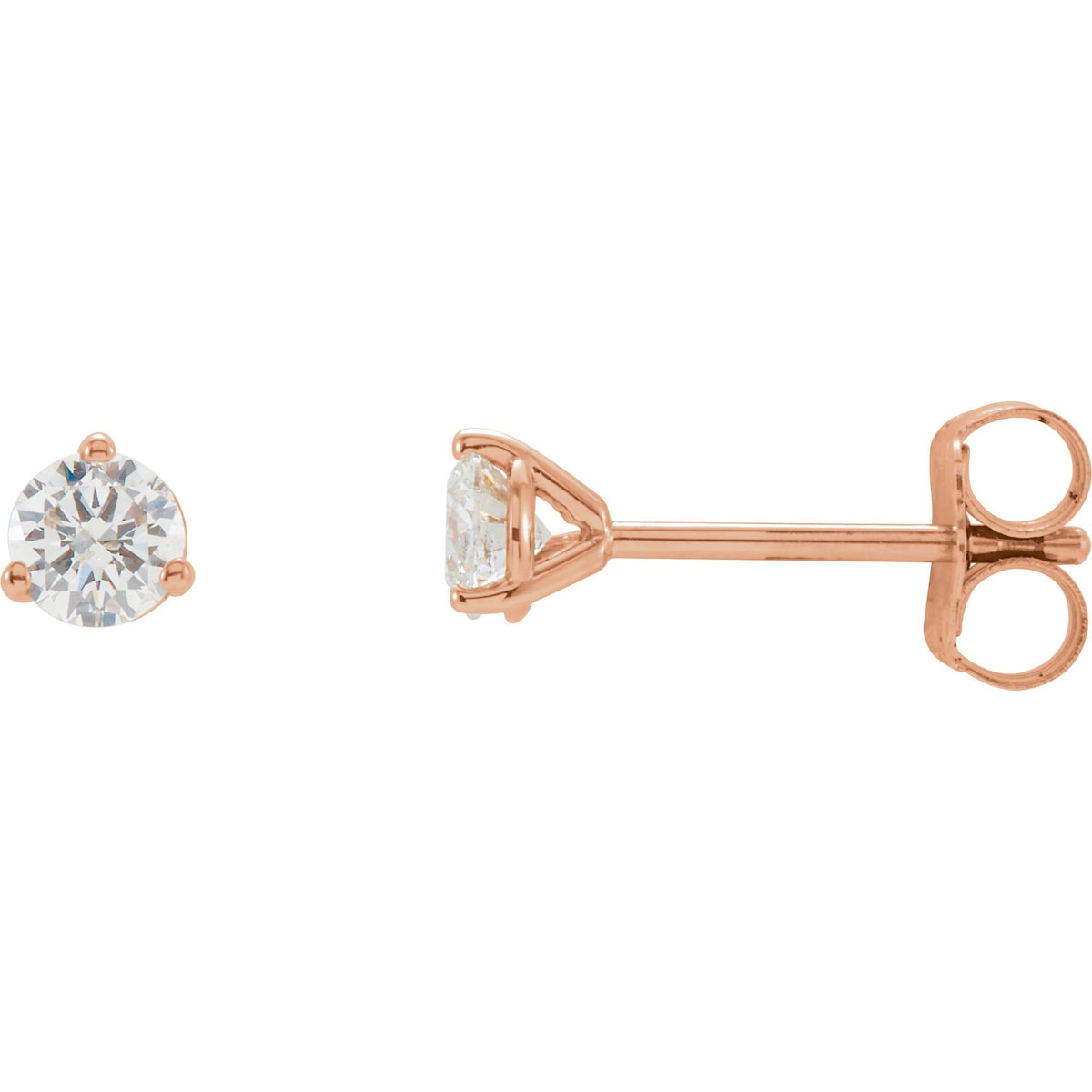 Natural Diamond Round 3-Prong Cocktail-Style Stud Earrings