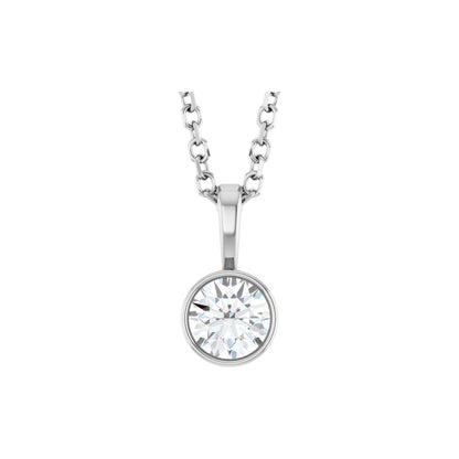 Natural Diamond Bezel-Set Solitaire Necklace or Pendant