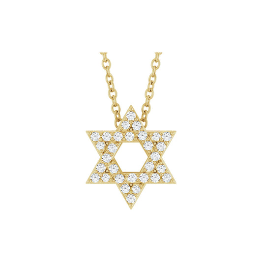 Natural Diamond Star of David Necklace or Pendant