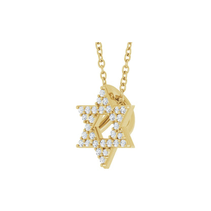 Natural Diamond Star of David Necklace or Pendant