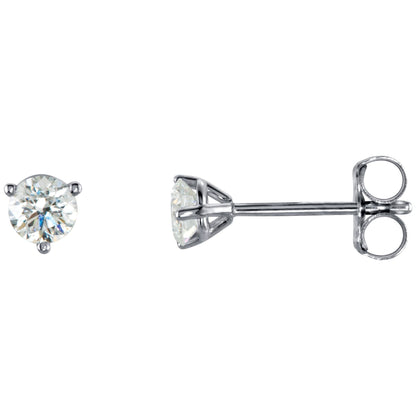 Natural Diamond Round 3-Prong Cocktail-Style Stud Earrings