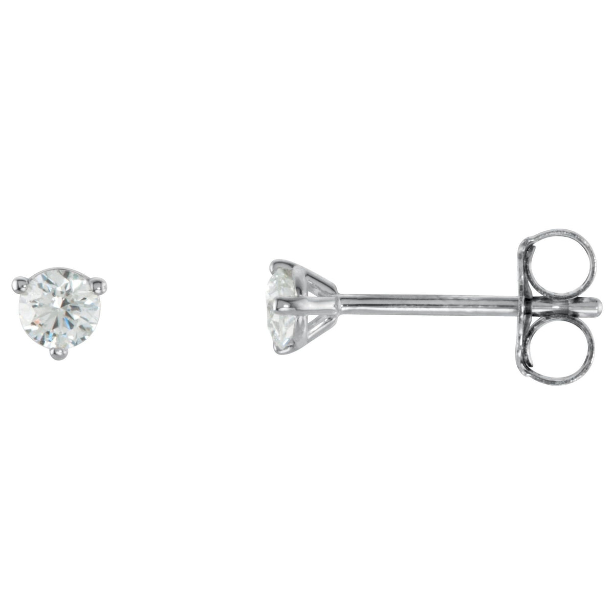 Natural Diamond Round 3-Prong Cocktail-Style Stud Earrings