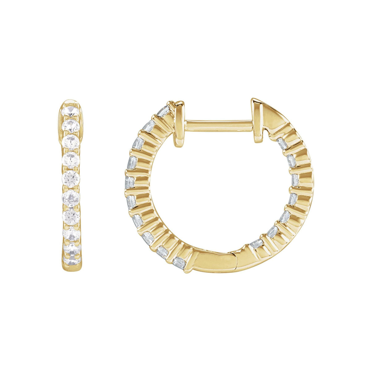 Natural Diamond Inside-Outside Hoop Earrings