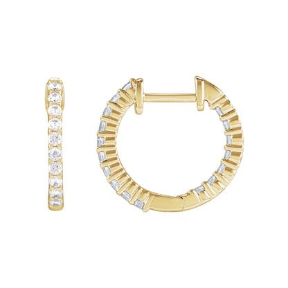 Natural Diamond Inside-Outside Hoop Earrings