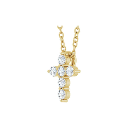 Natural Diamond Accented Cross Necklace or Pendant - 14K Yellow Gold
