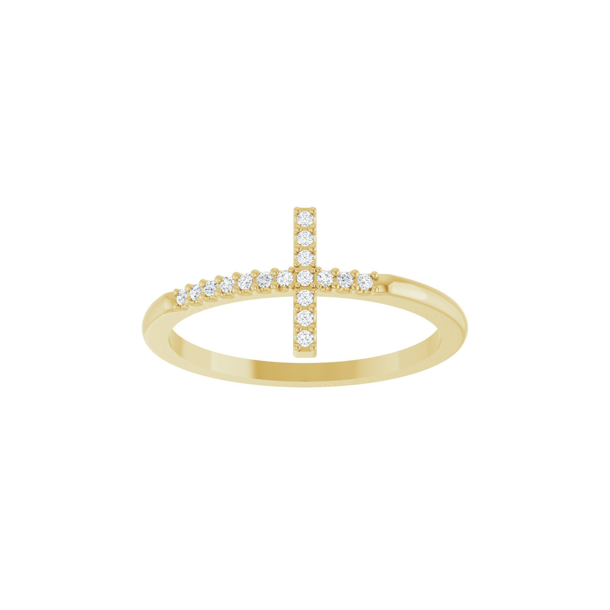 .07 CTW Natural Diamond Sideways Cross Ring