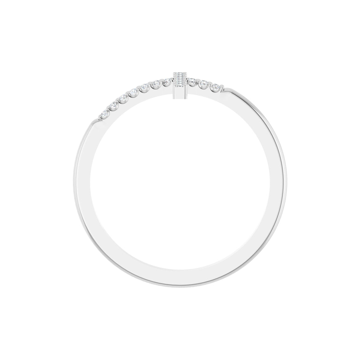 .07 CTW Natural Diamond Sideways Cross Ring