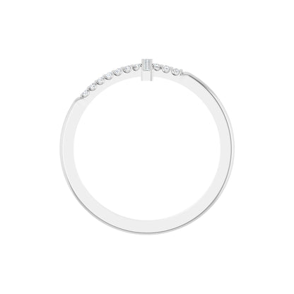 .07 CTW Natural Diamond Sideways Cross Ring