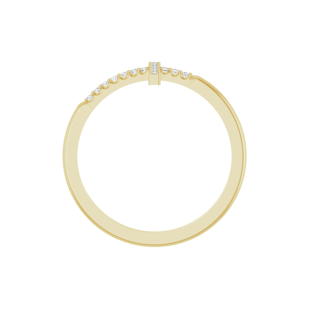 .07 CTW Natural Diamond Sideways Cross Ring