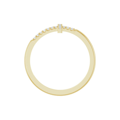 .07 CTW Natural Diamond Sideways Cross Ring