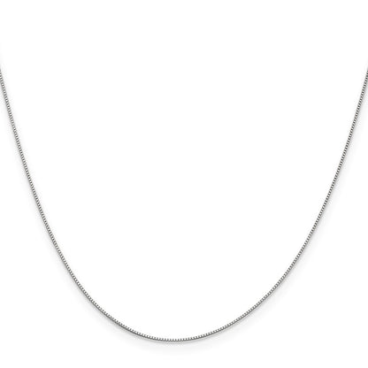 .5mm Baby Box with Spring Ring Clasp Chain 24" - White Gold