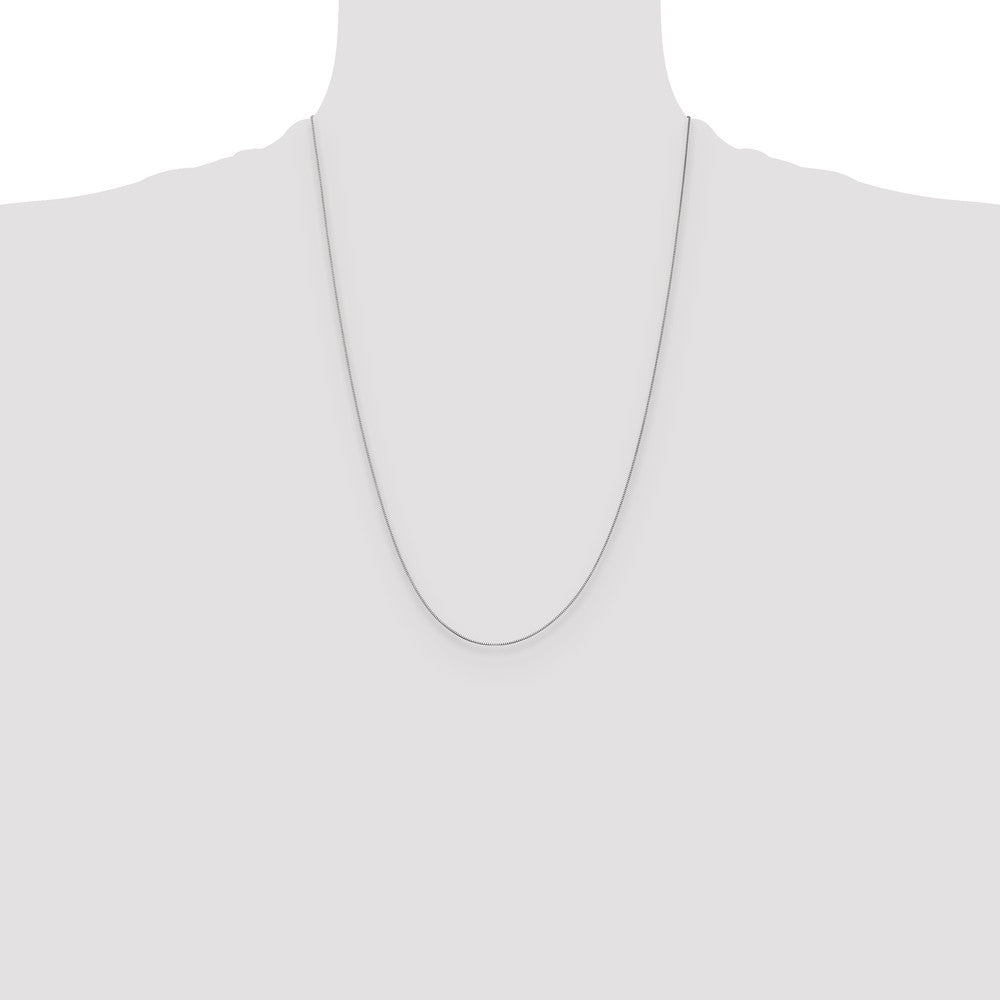 .5mm Baby Box with Spring Ring Clasp Chain 24" - White Gold