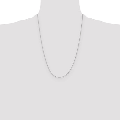 .5mm Baby Box with Spring Ring Clasp Chain 24" - White Gold