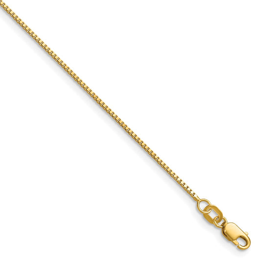 .9mm Box Chain - Yellow Gold