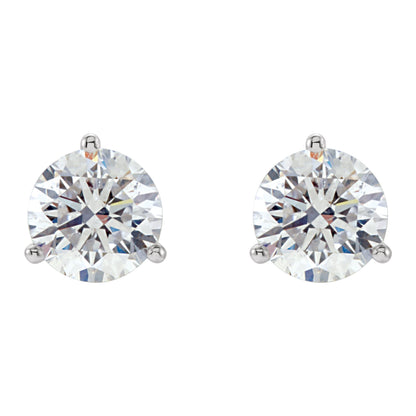 Natural Diamond Round 3-Prong Cocktail-Style Stud Earrings