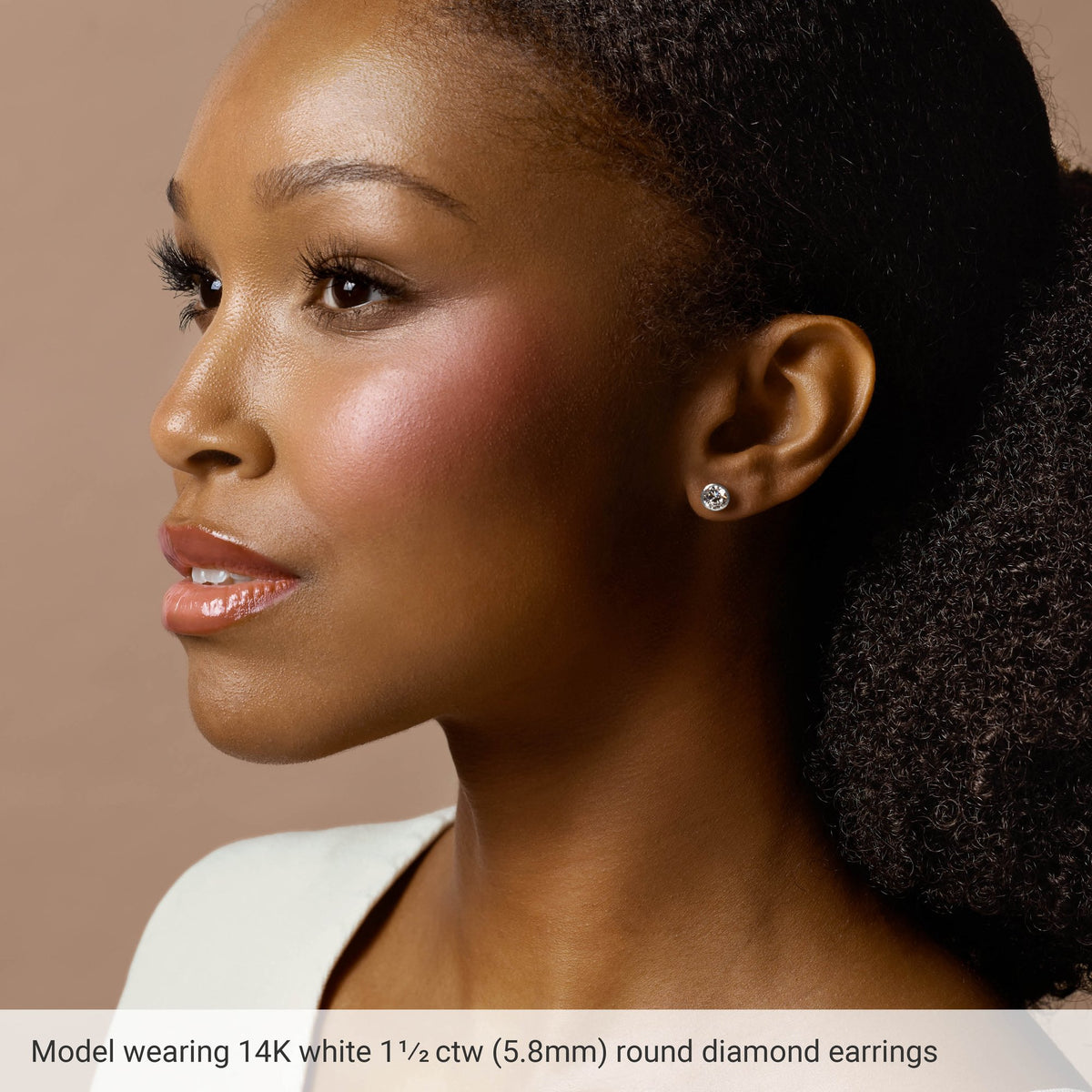 Natural Diamond Round Bezel-Set Cocktail-Style Stud Earrings