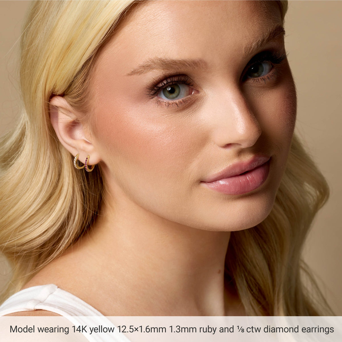 Natural Diamond Accented Huggie Earrings