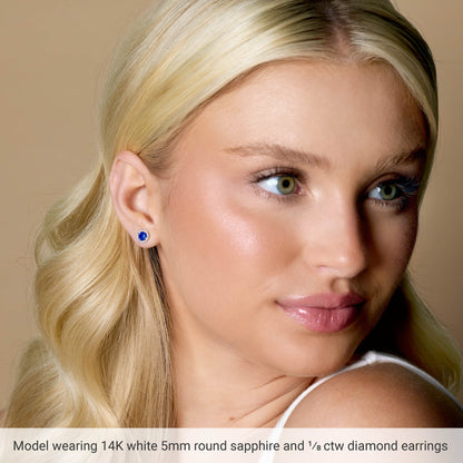 6 mm Natural Amethyst & 1/8 CTW Natural Diamond Earrings