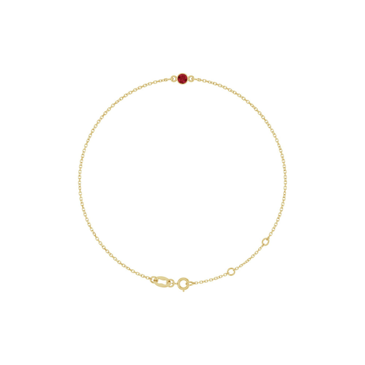 Natural Ruby Bezel-Set Solitaire 6 1/2-7 1/2" Bracelet
