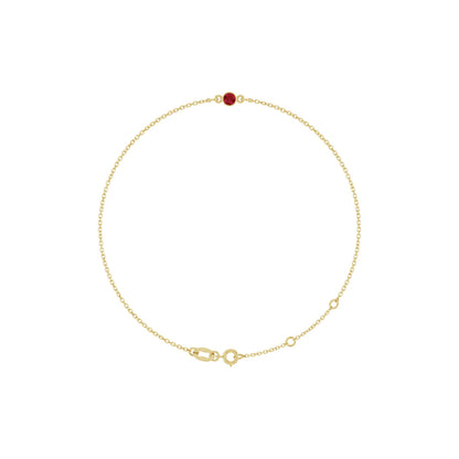 Natural Ruby Bezel-Set Solitaire 6 1/2-7 1/2" Bracelet