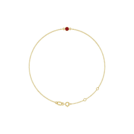 Natural Ruby Bezel-Set Solitaire 6 1/2-7 1/2" Bracelet