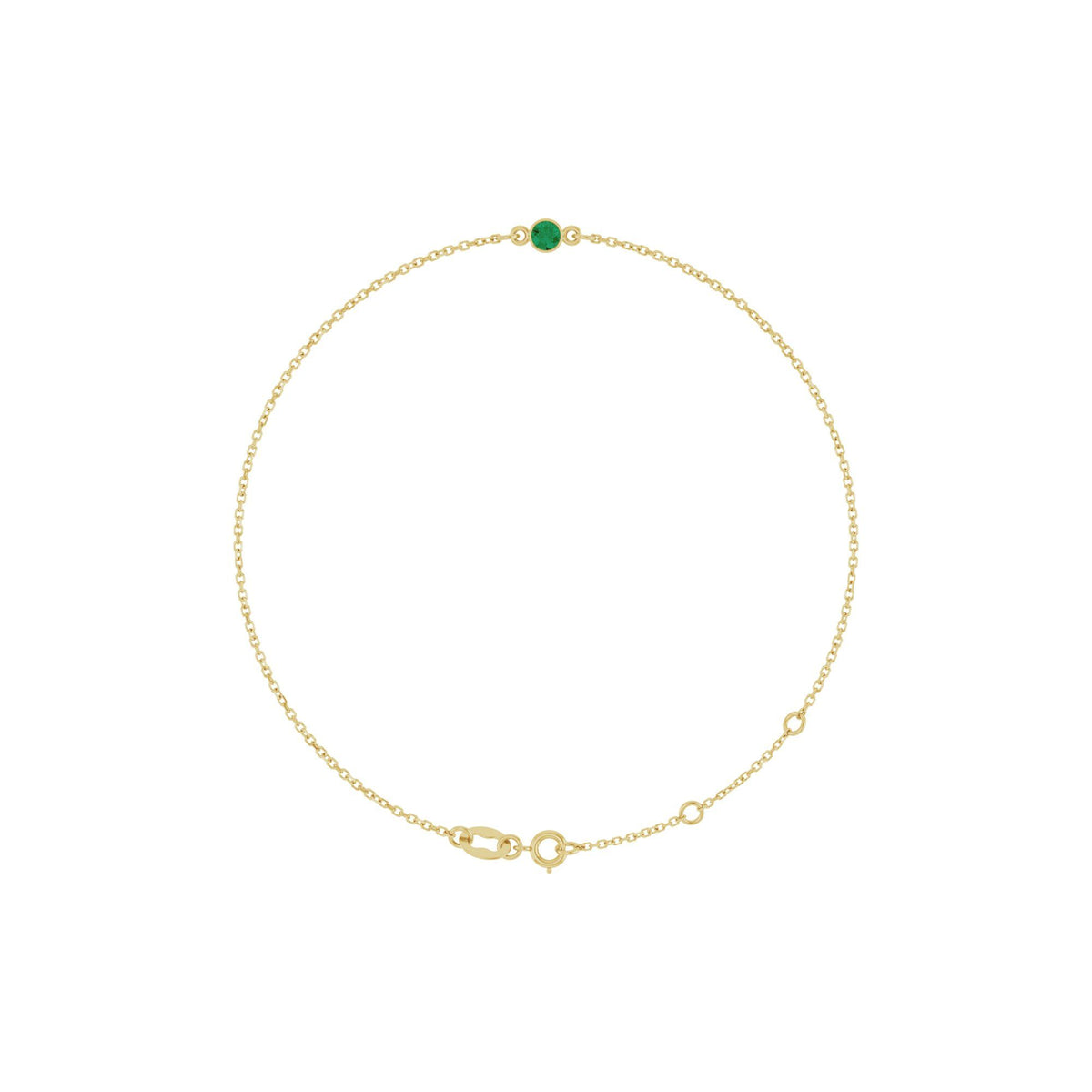 Natural Emerald Bezel-Set Solitaire 6 1/2-7 1/2" Bracelet