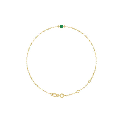 Natural Emerald Bezel-Set Solitaire 6 1/2-7 1/2" Bracelet