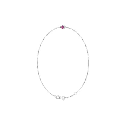 Natural Pink Tourmaline Bezel-Set Solitaire 6 1/2-7 1/2" Bracelet
