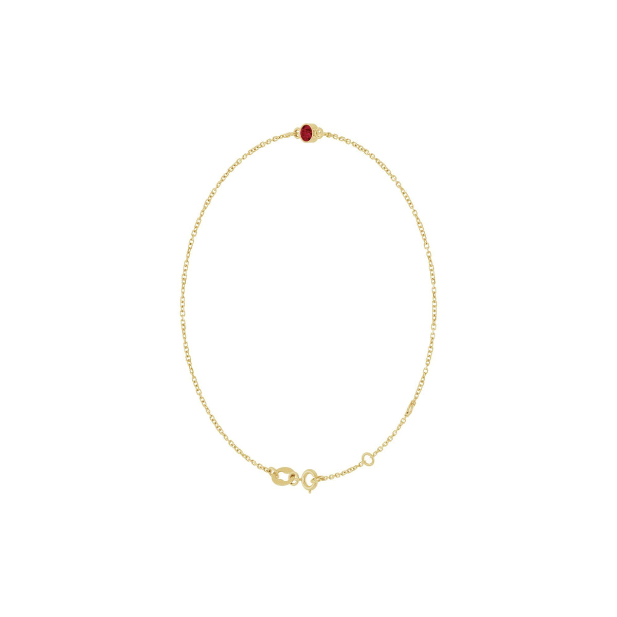 Natural Ruby Bezel-Set Solitaire 6 1/2-7 1/2" Bracelet