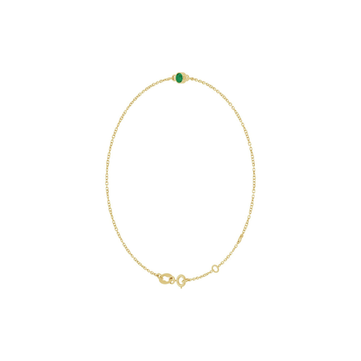 Natural Emerald Bezel-Set Solitaire 6 1/2-7 1/2" Bracelet