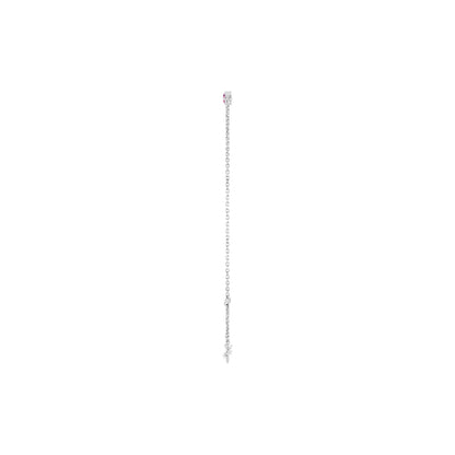 Natural Pink Tourmaline Bezel-Set Solitaire 6 1/2-7 1/2" Bracelet