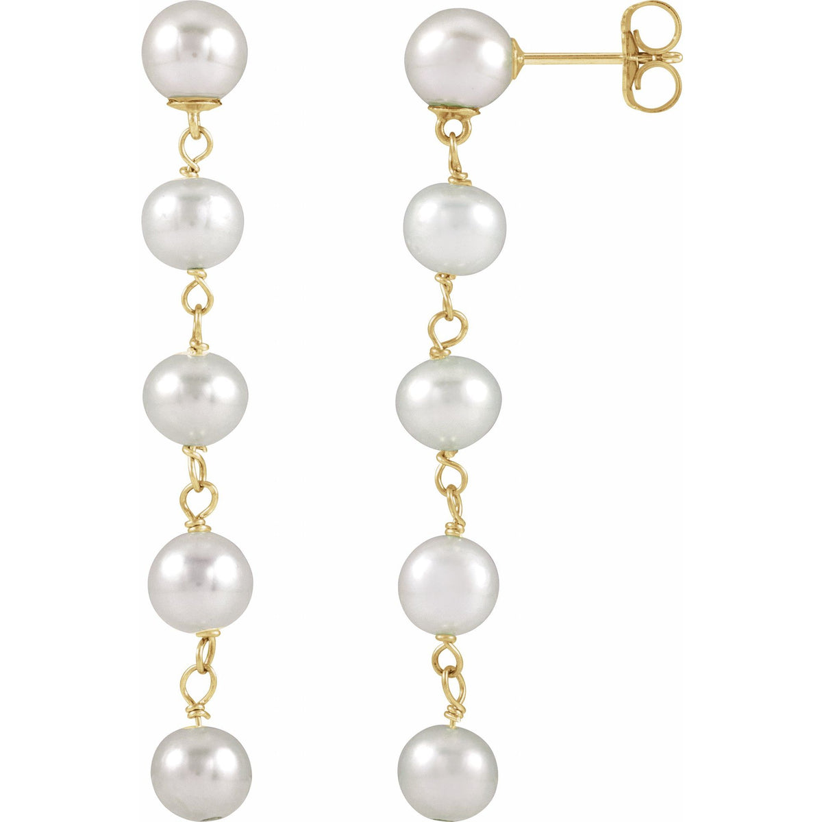 Cultured White Freshwater Pearl Earrings 2
