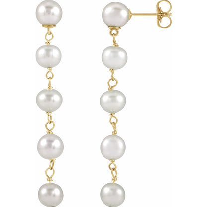 Cultured White Freshwater Pearl Earrings 2