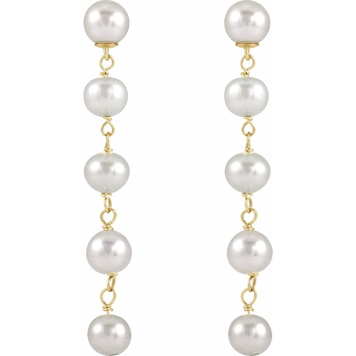 Cultured White Freshwater Pearl Earrings 2