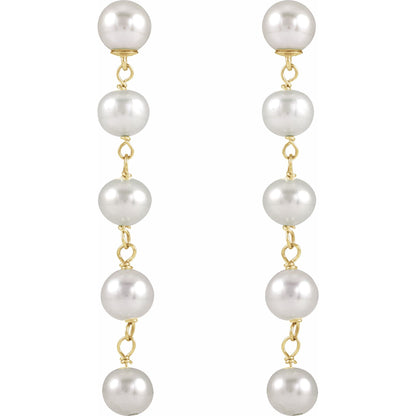 Cultured White Freshwater Pearl Earrings 2