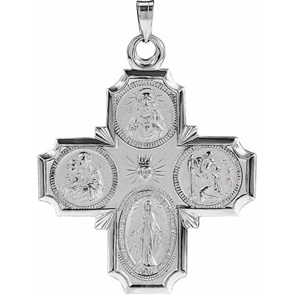 Four-Way Cross Medal Necklace or Pendant