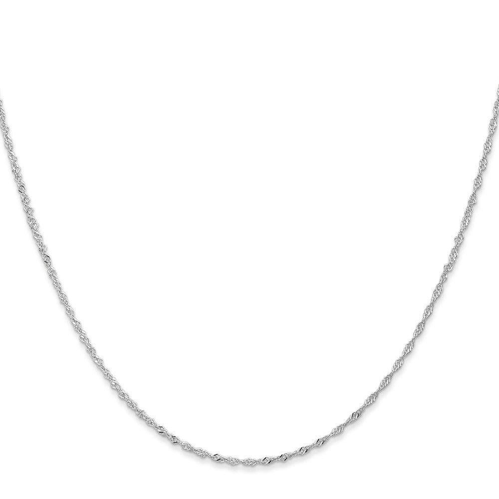 1mm Singapore with Lobster Clasp Chain - White Gold
