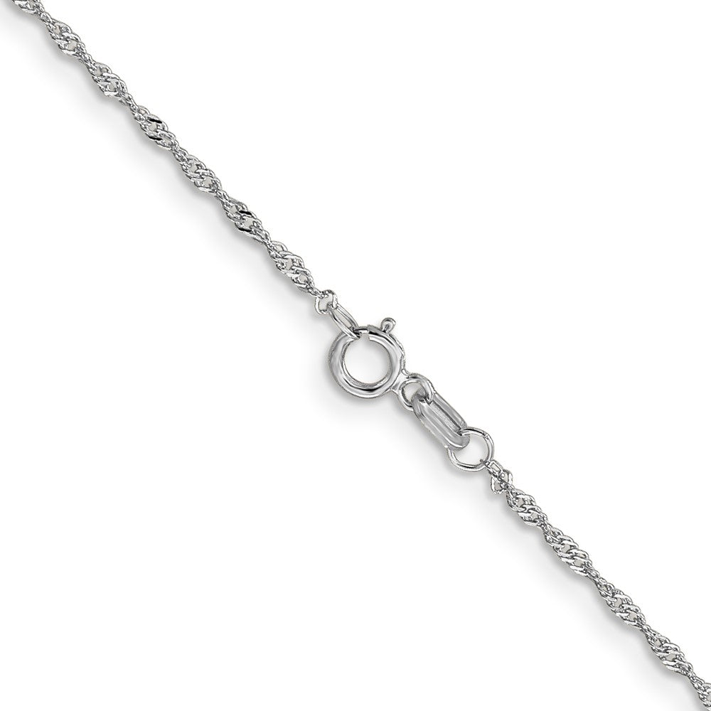 1mm Singapore with Lobster Clasp Chain - White Gold