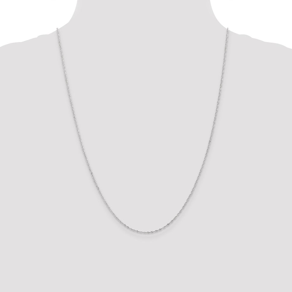 1mm Singapore with Lobster Clasp Chain - White Gold