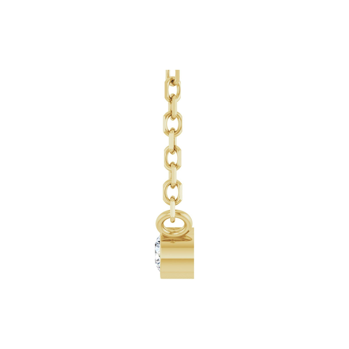Natural Diamond Bezel-Set Solitaire Necklace